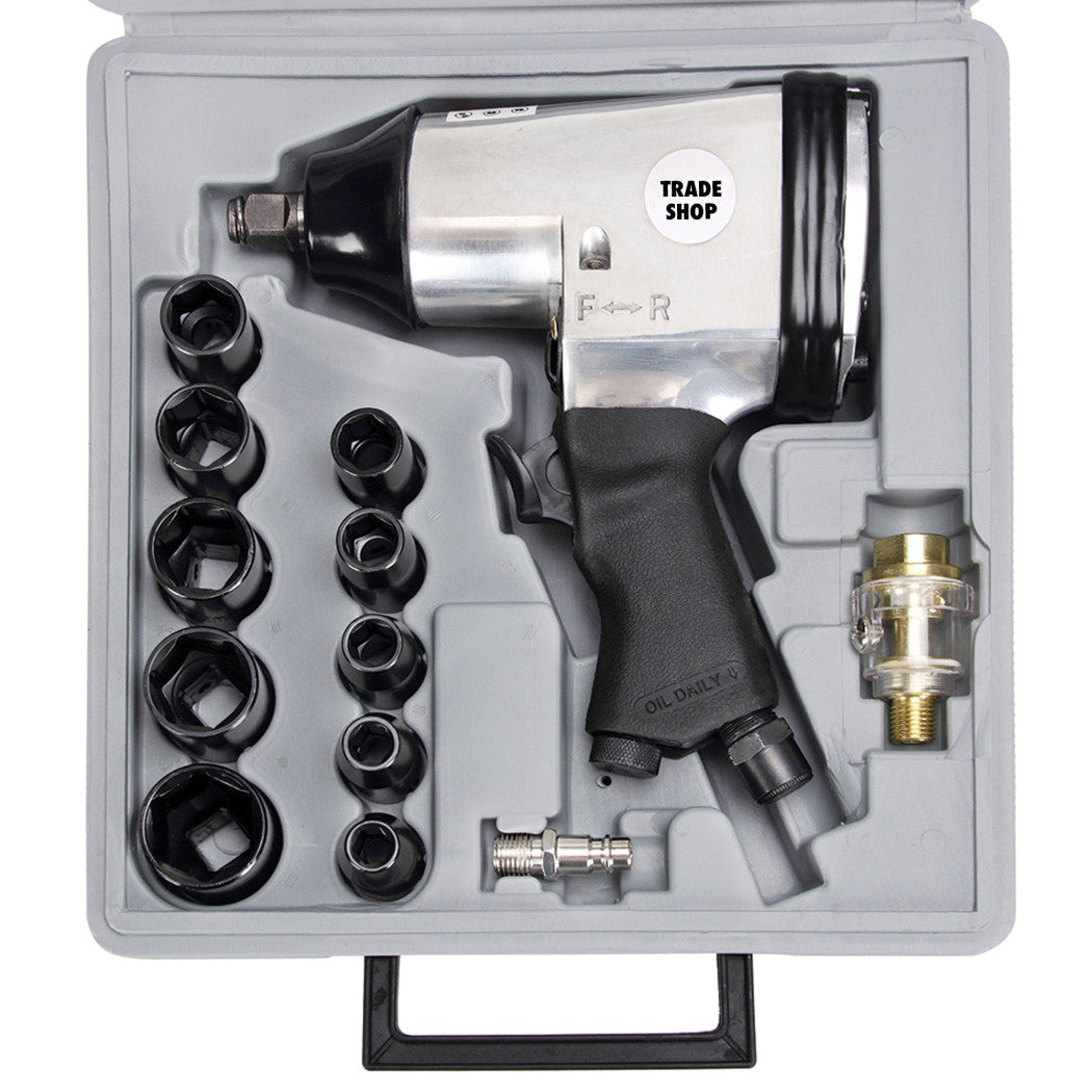 1/2 destornillador neumático de aire con maleta y arbustos desenrosque los pernos de la pistola