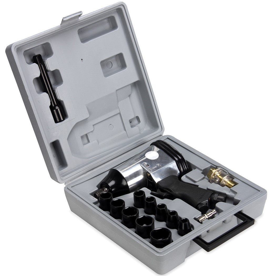 1/2 destornillador neumático de aire con maleta y arbustos desenrosque los pernos de la pistola