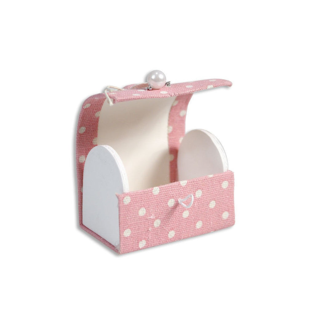 12 Caja de chuchería en titular de tela Confeti Favores de boda Bautismo Pink