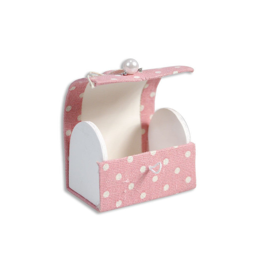 12 Caja de chuchería en titular de tela Confeti Favores de boda Bautismo Pink