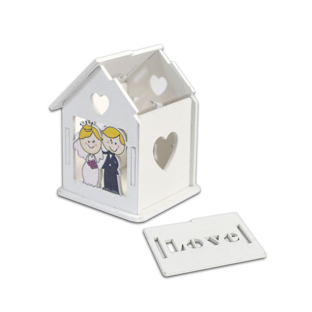 12 Caja de la puerta Confetti boda boda boda favores con techo solar