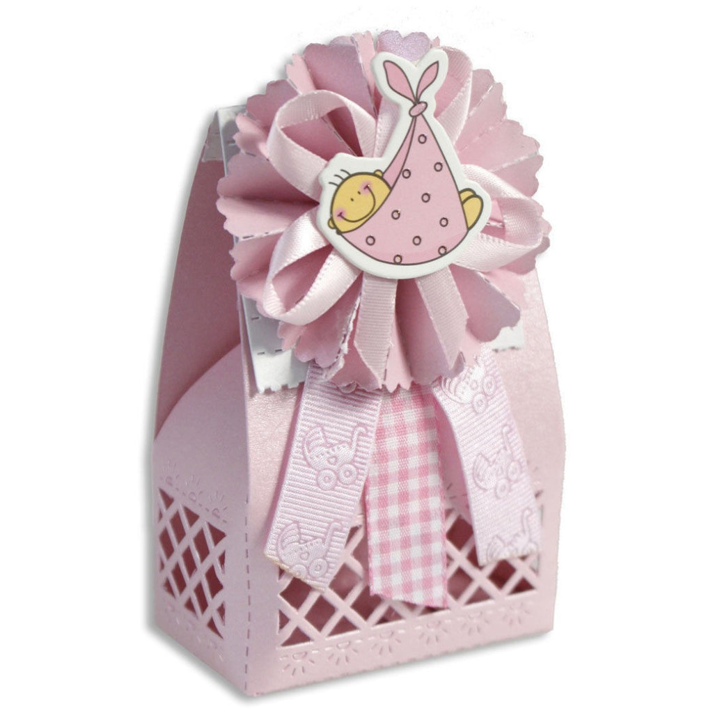 12 Caja de la puerta Confetti Favores de boda Bautismo Bautismo Chica Rosa Mujer