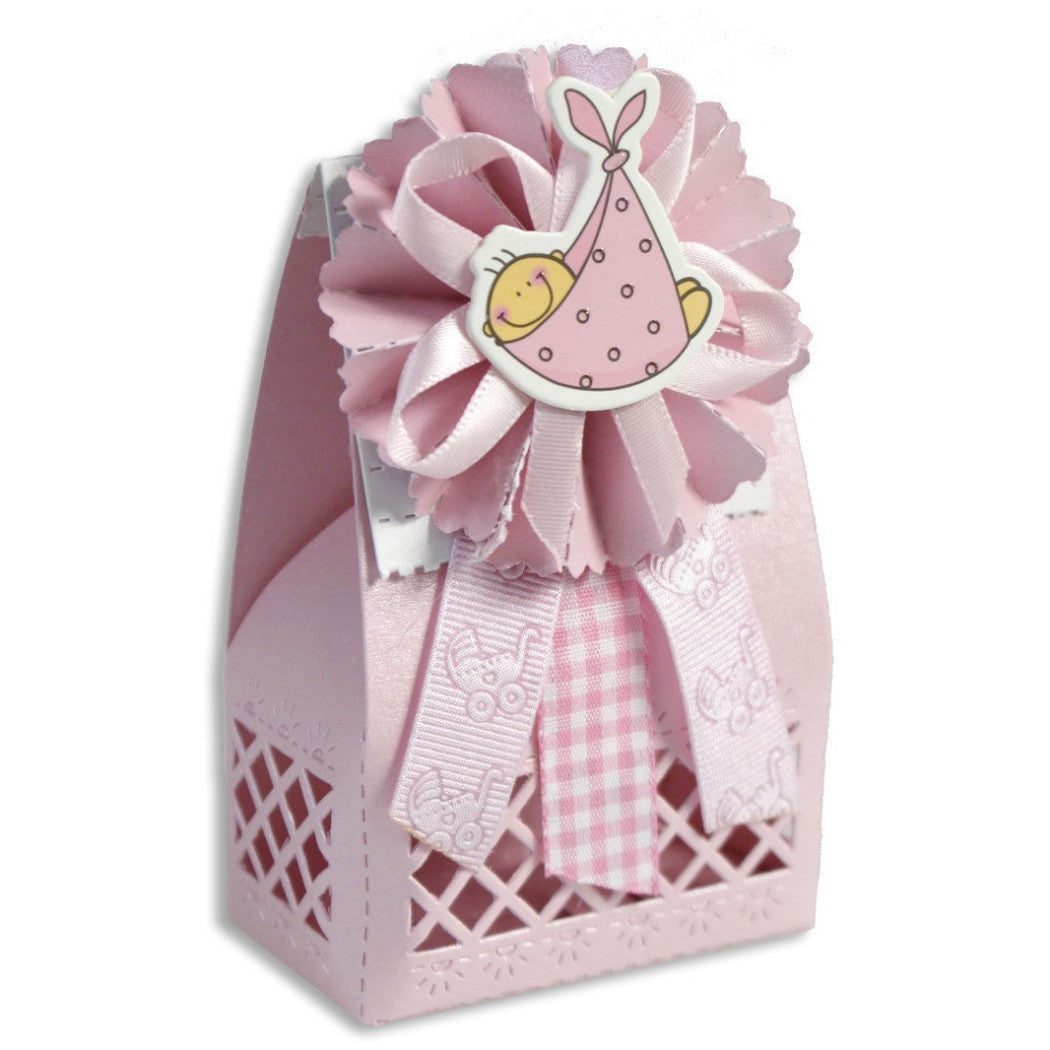 12 Caja de la puerta Confetti Favores de boda Bautismo Bautismo Chica Rosa Mujer