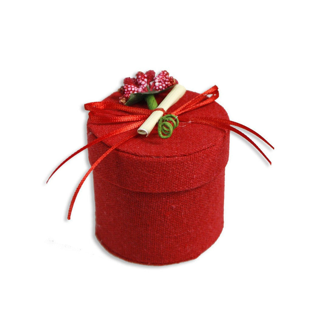 12 Caja de tela con puerta de pergamino Confetti Boda Boda Pedido Redondo Graduación