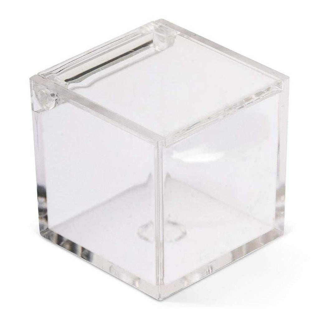 12 cajas Cajas de cubo Plexiglás 5x5 Puerta transparente Confetti Favores de boda