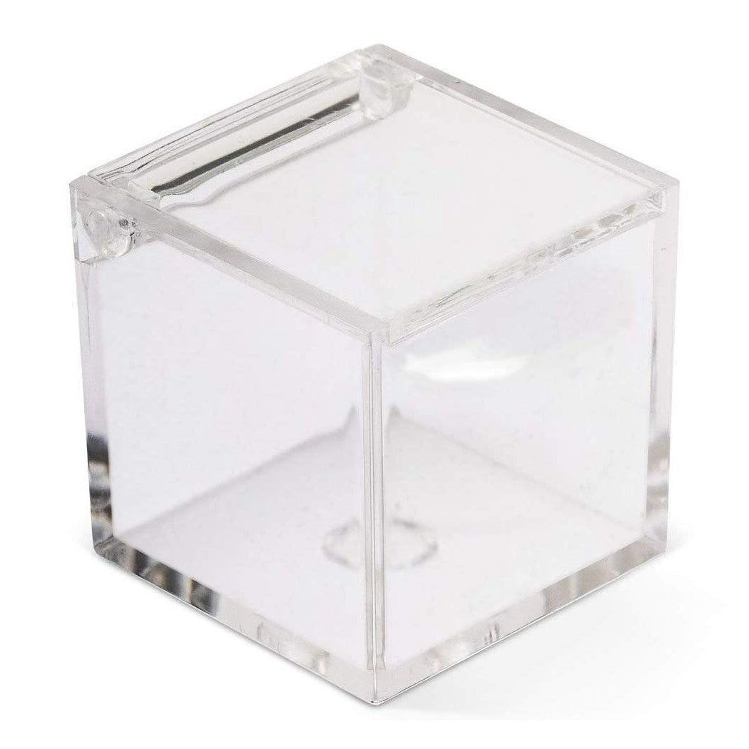 12 cajas Cajas de cubo Plexiglás 5x5 Puerta transparente Confetti Favores de boda