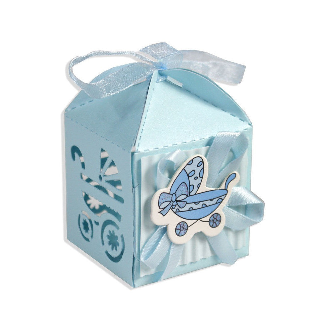 12 cajas capturadas puerta bautismo bautismo azul bebé boda favores