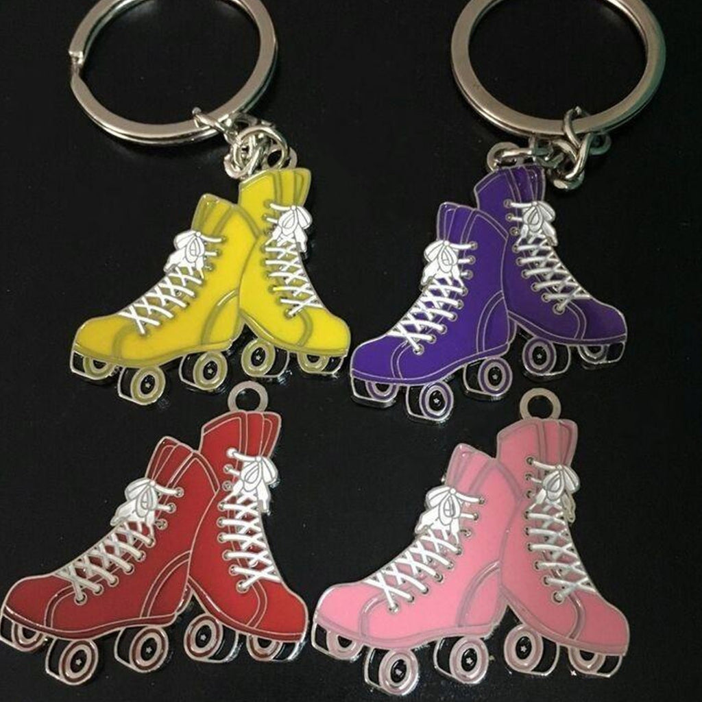 12 llavero llavero favores confeti cumpleaños con zapatos de rodillo