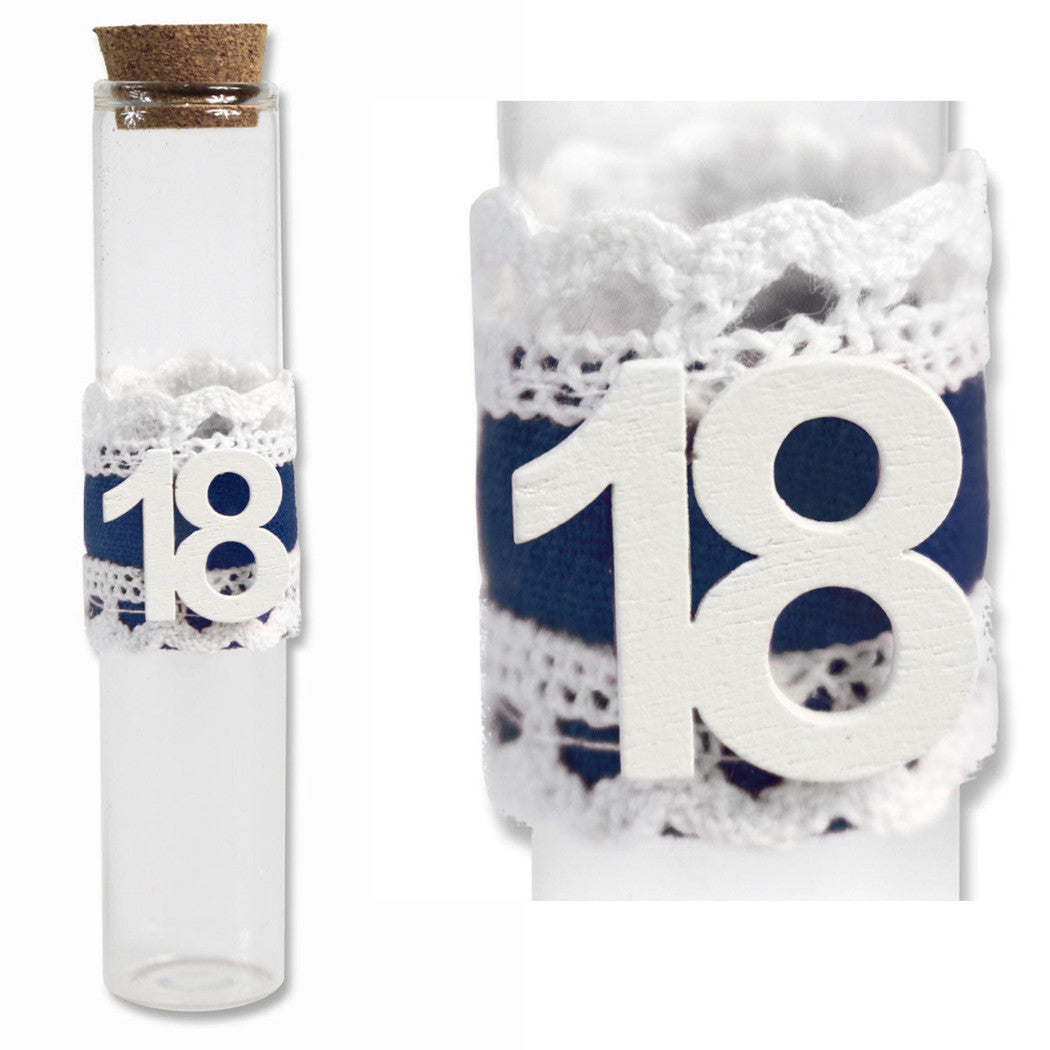 12 Tenedor de vidrio en favores de vidrio 18 años Décimo decimoctavo cumpleaños azul masculino