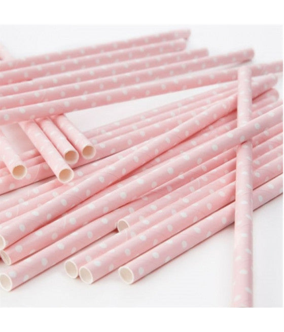 120 pajitas de bebida rosa punto dot cumpleaños partido paja bautismo bautismo