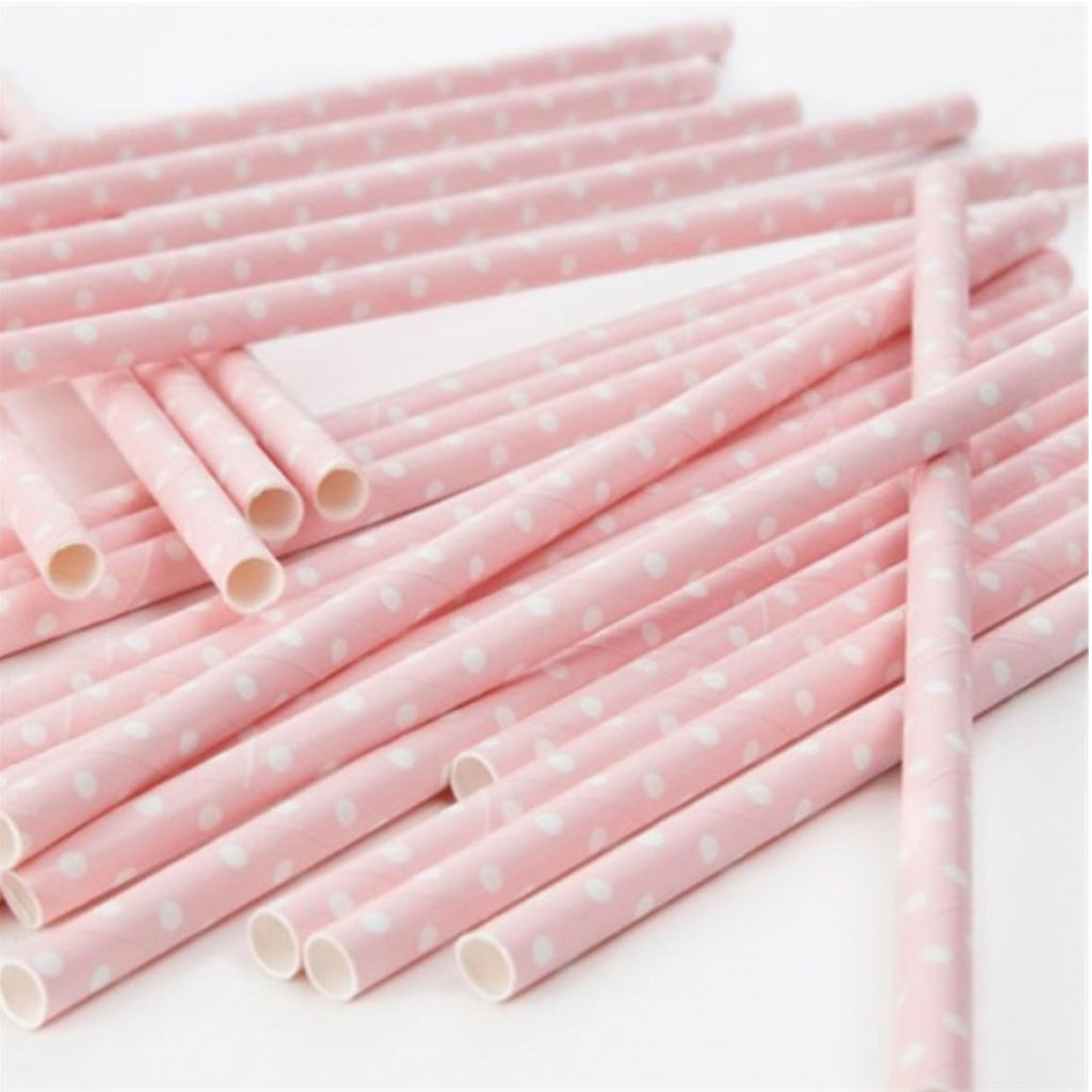 120 pajitas de bebida rosa punto dot cumpleaños partido paja bautismo bautismo