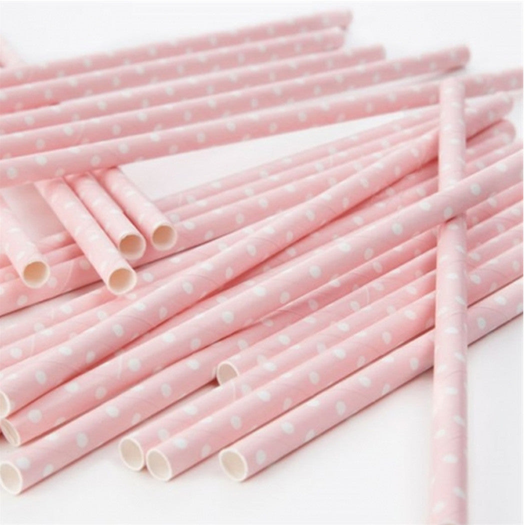 120 pajitas de bebida rosa punto dot cumpleaños partido paja bautismo bautismo