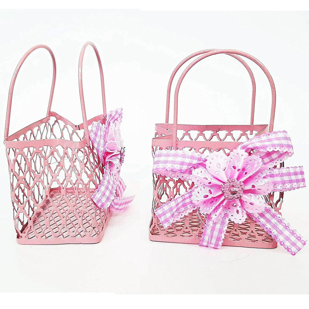 12pcs Favor Favor Bag Shoppers Pink Metal Coupon Cupón Nacimiento Comunión