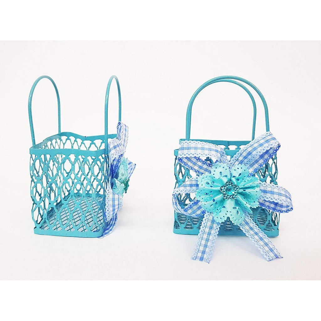 12pcs Favor Favor Shoppers Blue Metal Coupon Cumpleaños Comunión Nacimiento