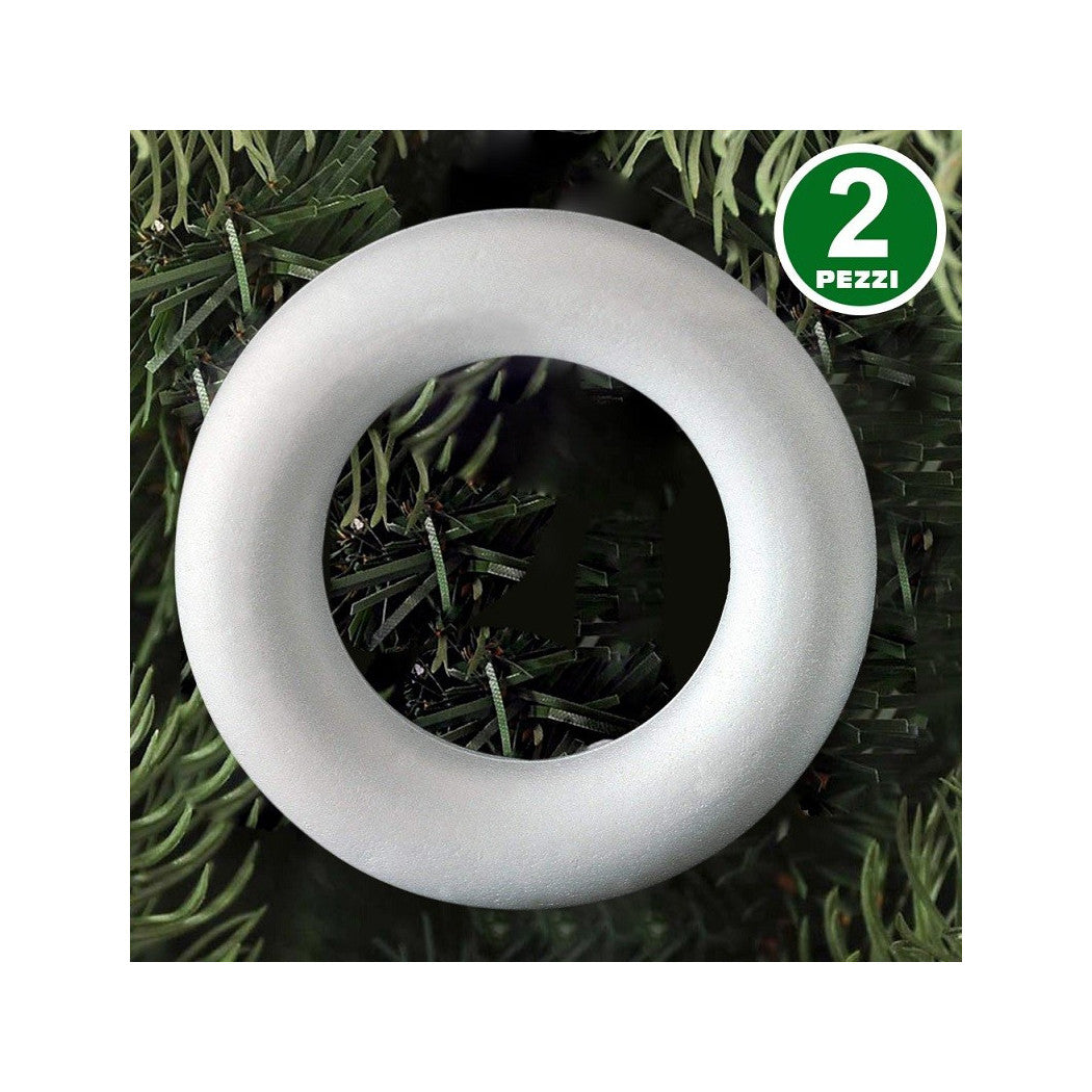 2 anillos Círculos de poliestireno 12.5cm Decoraciones navideñas blancas Decoraciones navideñas