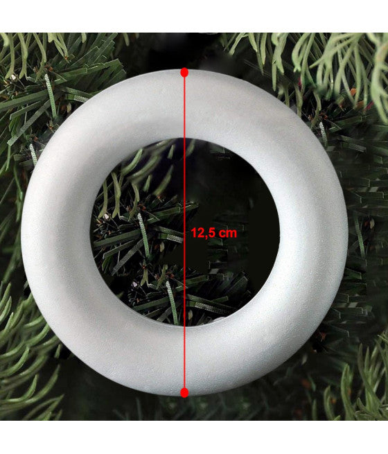 2 anillos Círculos de poliestireno 12.5cm Decoraciones navideñas blancas Decoraciones navideñas