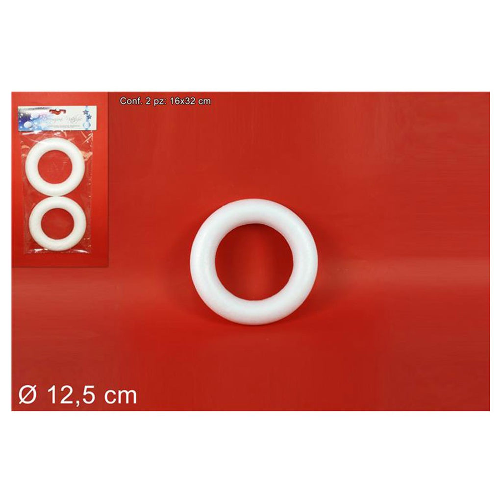 2 anillos Círculos de poliestireno 12.5cm Decoraciones navideñas blancas Decoraciones navideñas