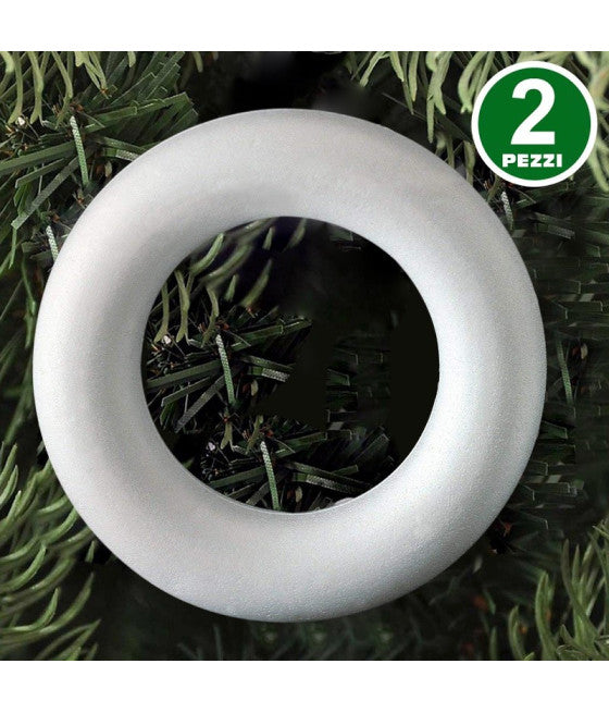 2 Anillos Círculos de poliestireno 19cm Decoraciones navideñas blancas Decoraciones de Navidad