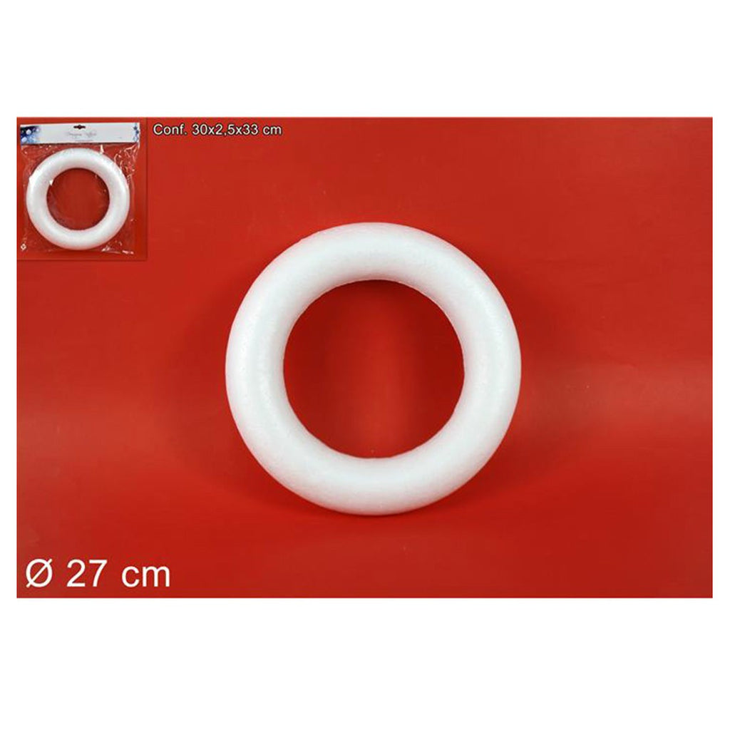 2 anillos Círculos de poliestireno 27 cm Decoraciones navideñas blancas Decoraciones navideñas