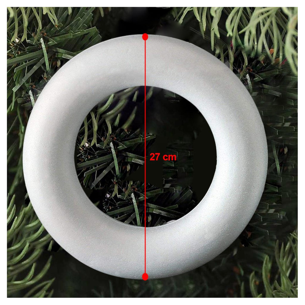 2 anillos Círculos de poliestireno 27 cm Decoraciones navideñas blancas Decoraciones navideñas