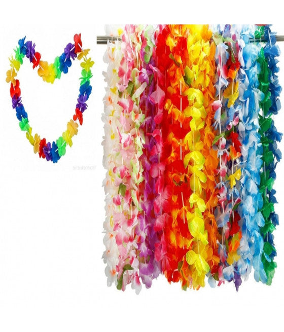 24 guirnaldas de guirnalda de la flor de flores hawaiana collar de flores Hula Summer Band