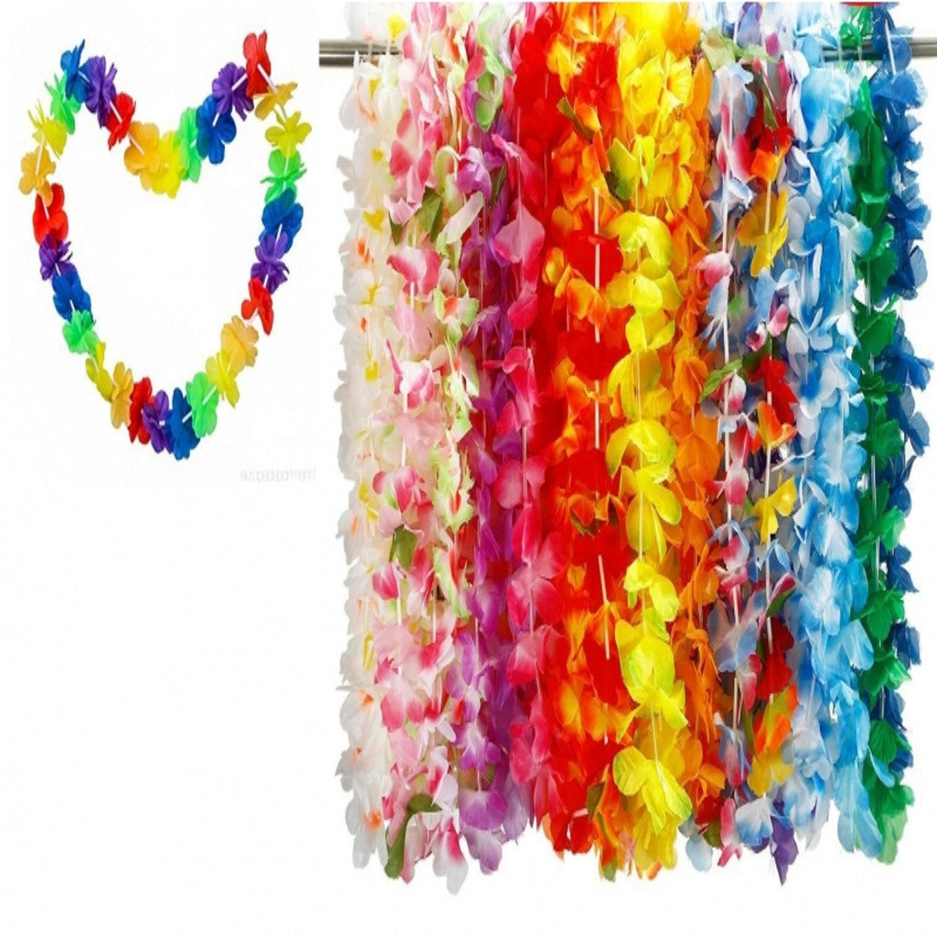 24 guirnaldas de guirnalda de la flor de flores hawaiana collar de flores Hula Summer Band