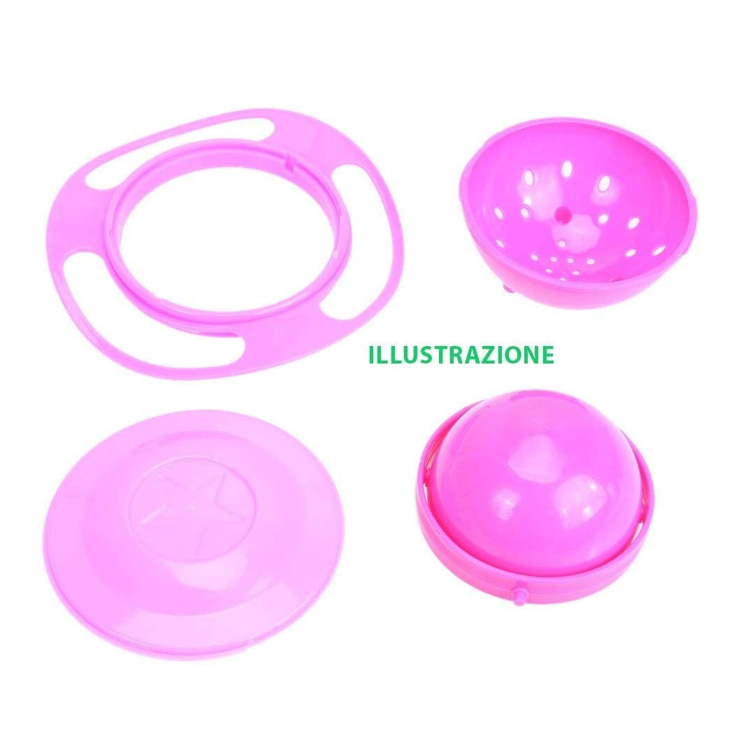 360 ° Plano giroscopio cuenco plástico cena bebe-a prueba de bebé