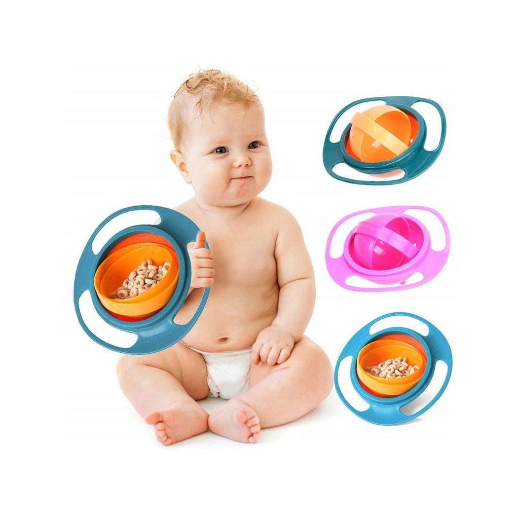 360 ° Plano giroscopio cuenco plástico cena bebe-a prueba de bebé
