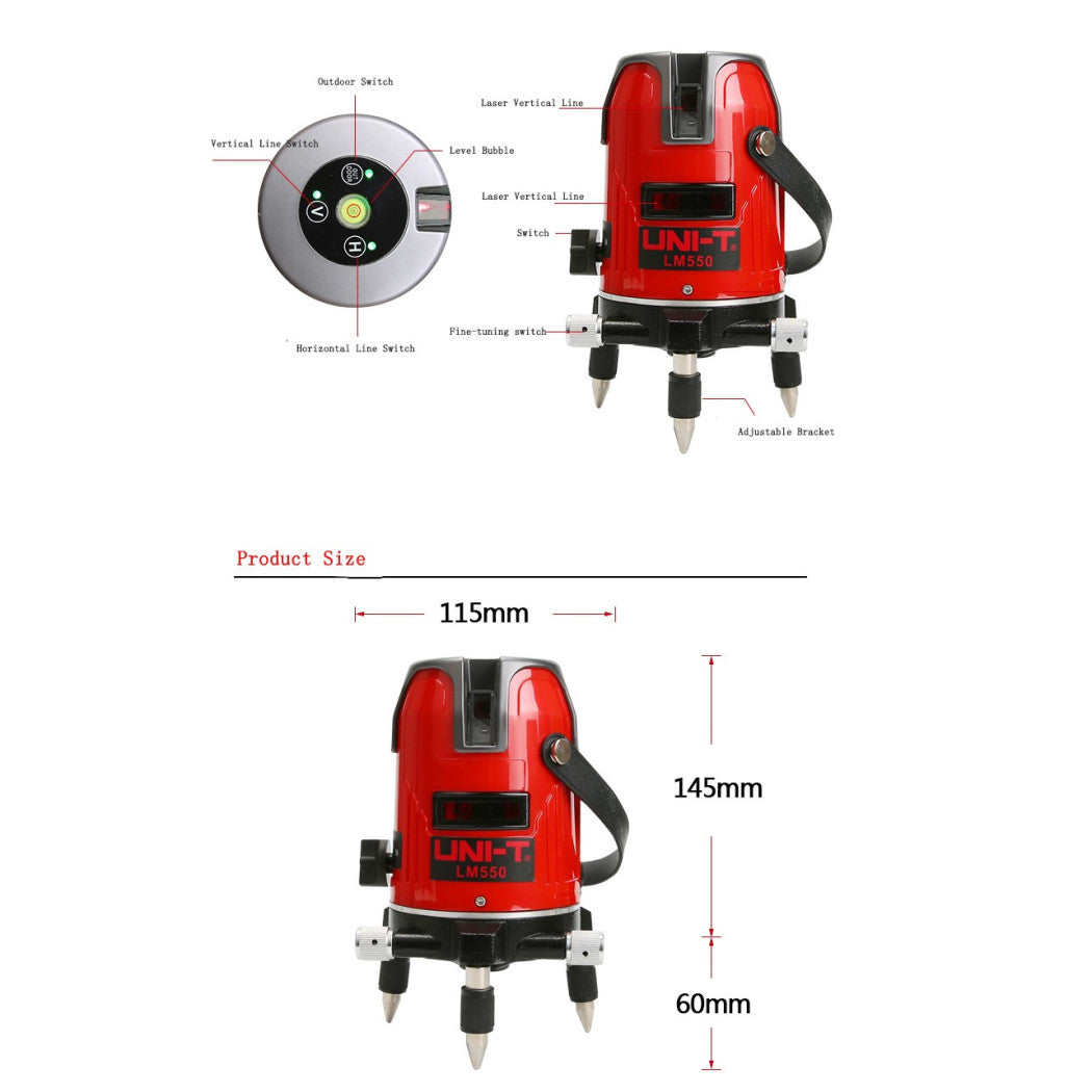 360º Nivel de láser autonivelante Rotación de burbujas digitales 5 líneas de trazado