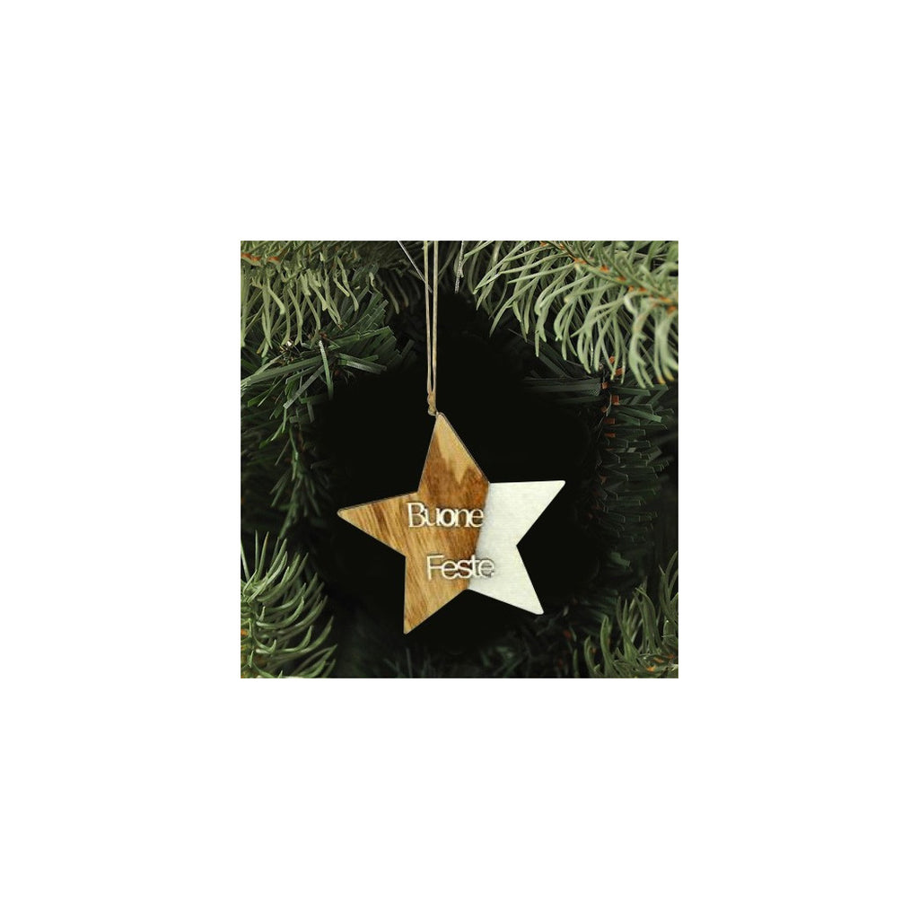 4 Hangers Christmas Wood Wood Form Star Tree Angel Heart With Happy Holidays Written
