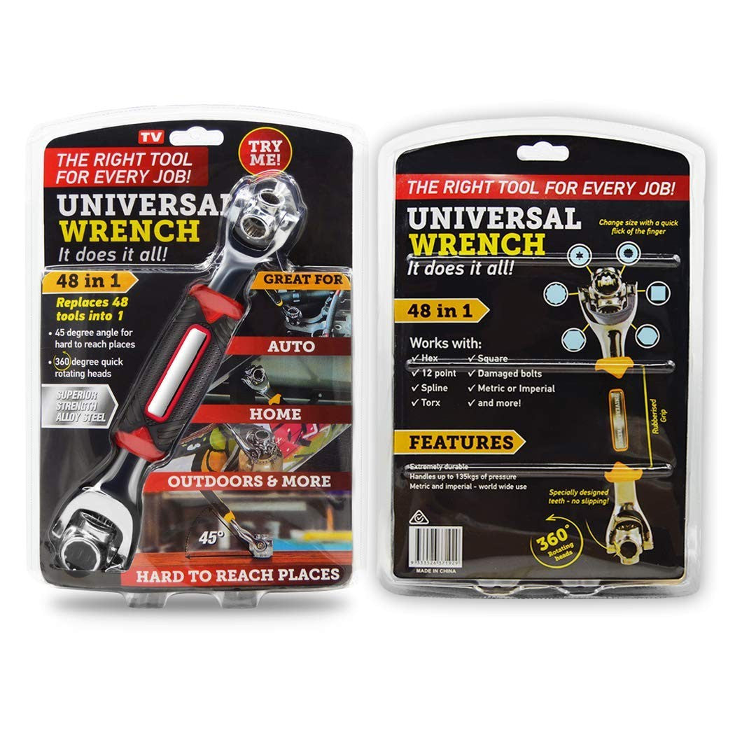 48 en 1 Multifunción universal Tecla Rincón de trinquete de hasta 45 ° Rueda 360