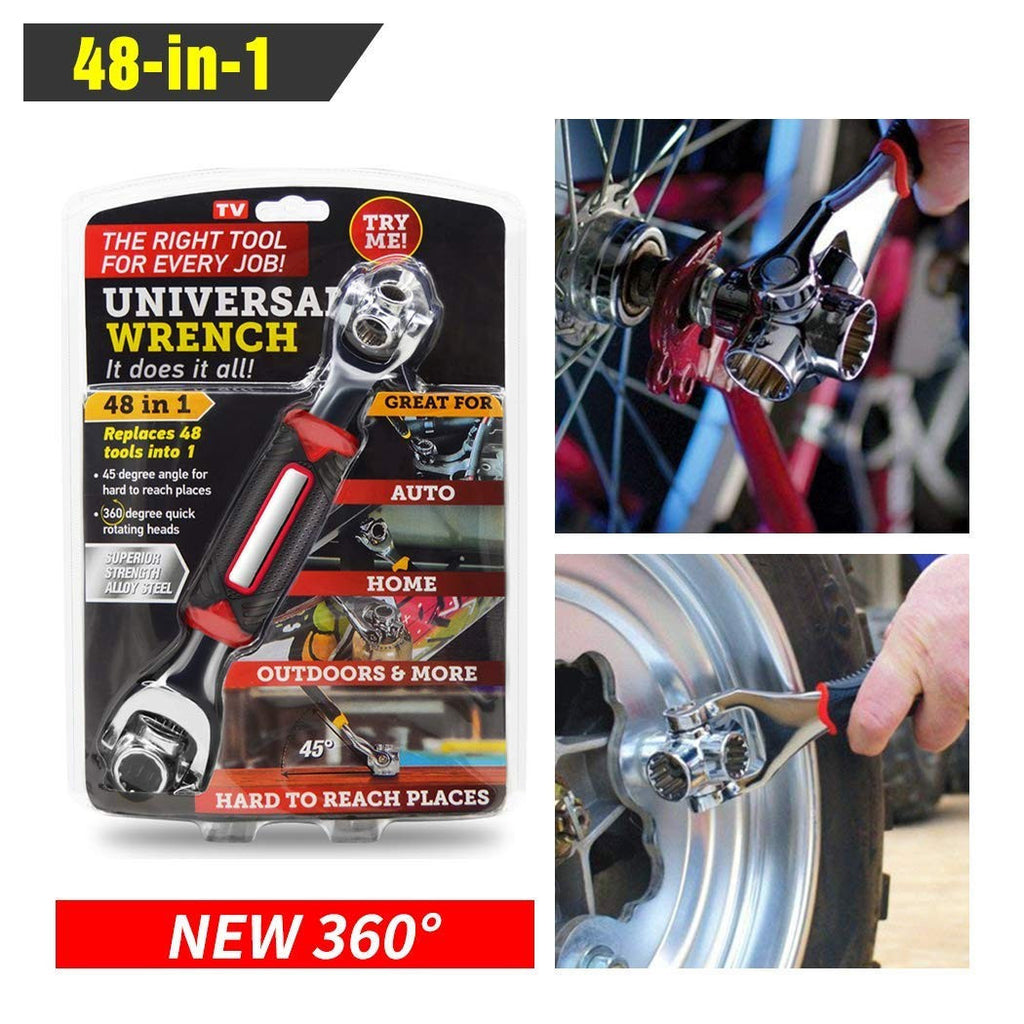 48 en 1 Multifunción universal Tecla Rincón de trinquete de hasta 45 ° Rueda 360