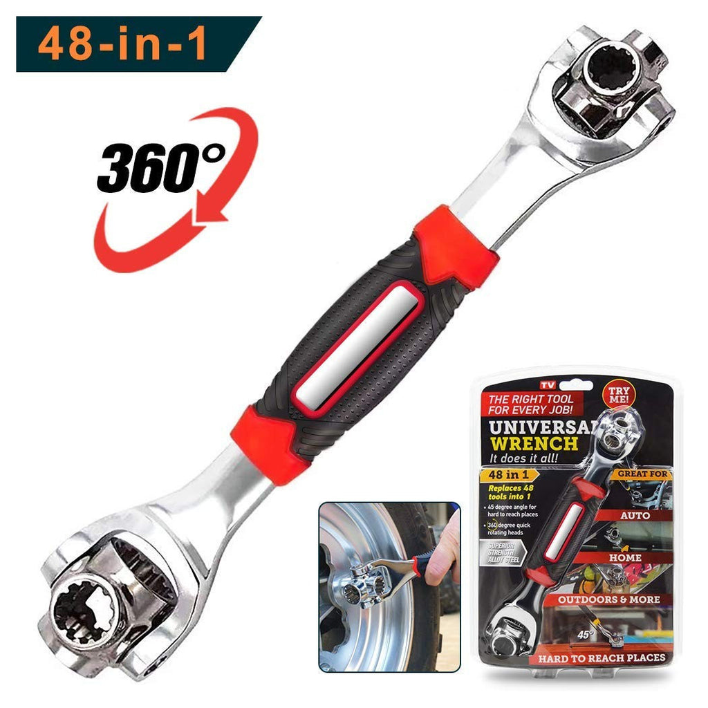 48 en 1 Multifunción universal Tecla Rincón de trinquete de hasta 45 ° Rueda 360
