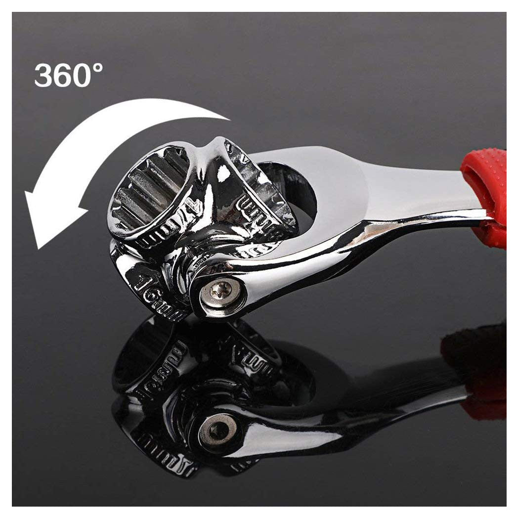 48 en 1 Multifunción universal Tecla Rincón de trinquete de hasta 45 ° Rueda 360