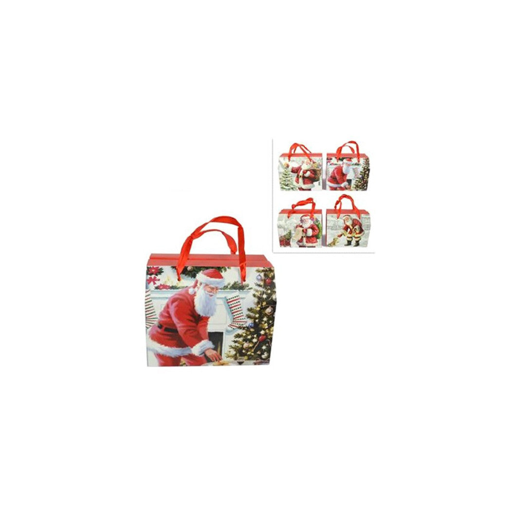 6 cajas de regalo Imprimir Santa Claus Asas ROJAS CLÁSICAS 13,5x11,5x16,5cm
