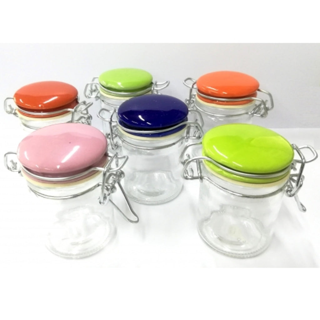 6 frascos de vidrio Cerilla de cerámica 45gr Hermético Mecánico Cierre Pimienta de sal