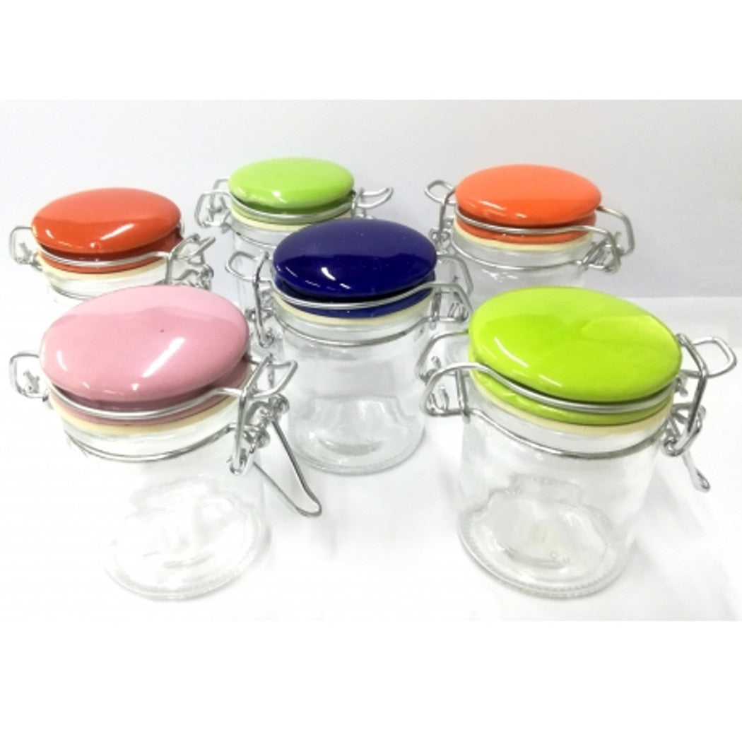 6 frascos de vidrio Cerilla de cerámica 45gr Hermético Mecánico Cierre Pimienta de sal