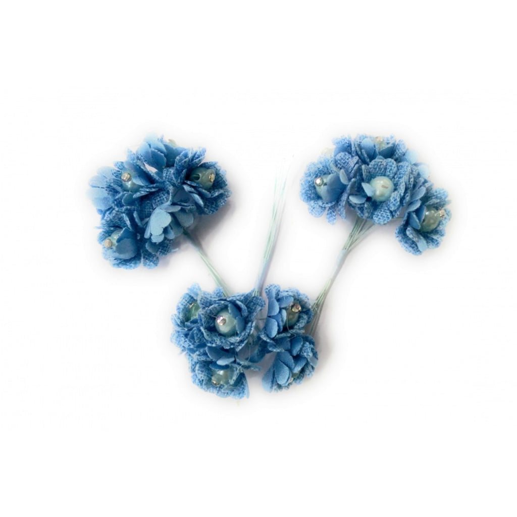 72 Flor Flores Artificiales Azul Tela Britter Pedida Falsosa Pedido de posición