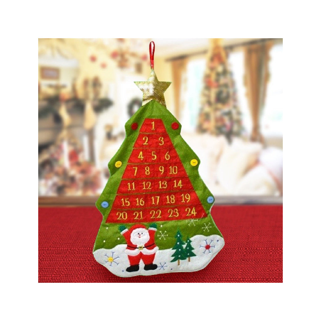 Advent calendar christmas tree felt numbers pockets Christmas decorations
