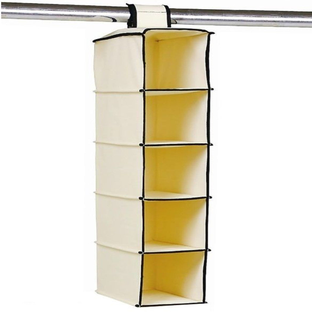 Almacenamiento plegable 6 compartimentos ropa portátil colgando ropa