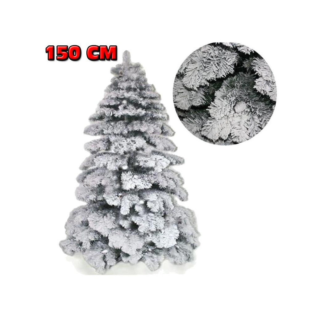Árbol de navidad 150 cm abeto nieve con efecto de efecto nevado Base blanca