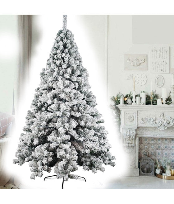 Nieve de la fibra óptica del árbol de navidad 90 cm 100 consejos 12 copos de nieve verdes