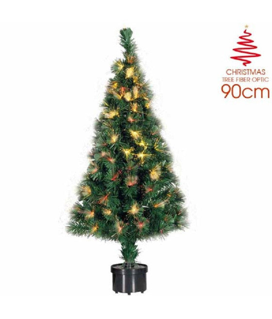Árbol de Navidad de fibra óptica 100 consejos Árbol de Navidad Luces de Navidad 90 cm Verde