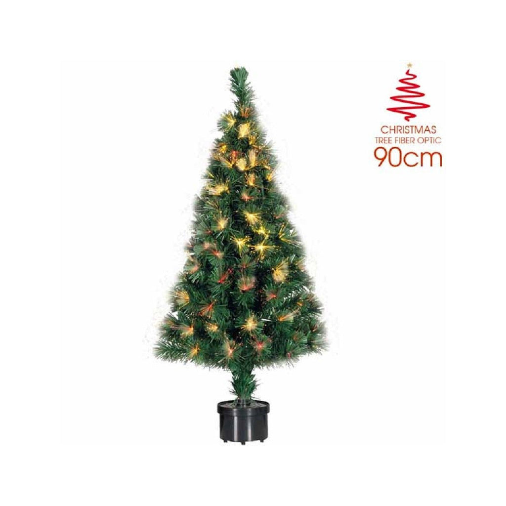 Árbol de Navidad de fibra óptica 100 consejos Árbol de Navidad Luces de Navidad 90 cm Verde