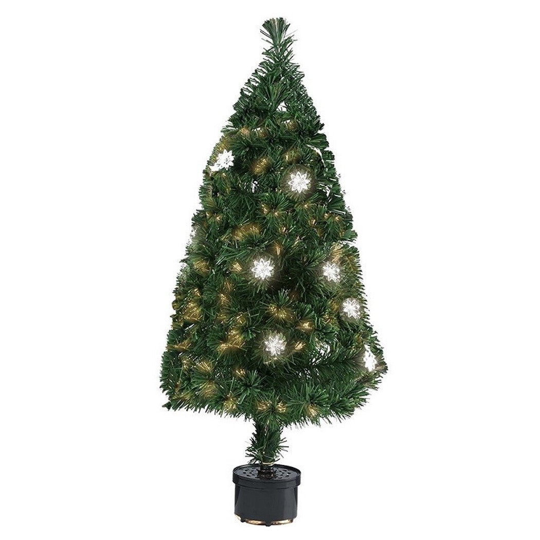 Árbol de Navidad Fibra Óptica Flor 60 cm 60 Tips 9 Flores Color Verde
