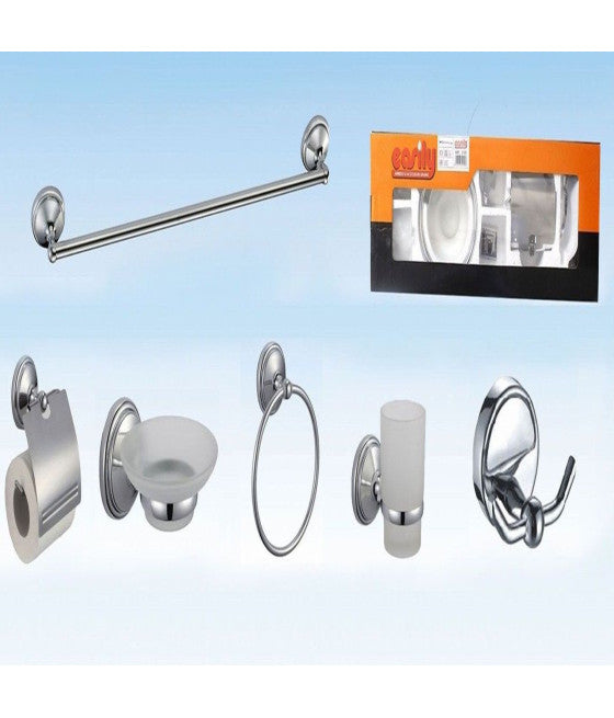 Baño 6 Accesorios de cromo Cepillos de dientes de cristal de la puerta de la puerta de la puerta