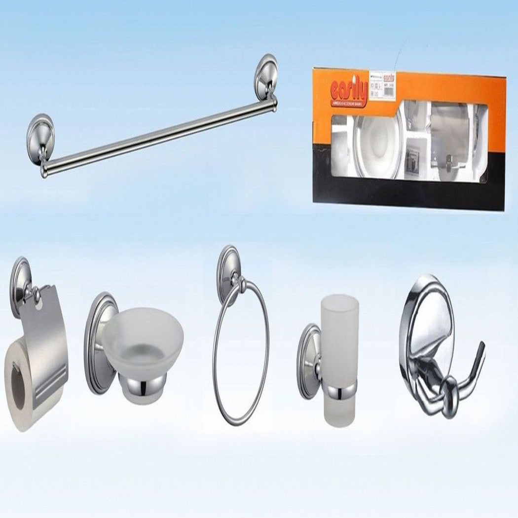 Baño 6 Accesorios de cromo Cepillos de dientes de cristal de la puerta de la puerta de la puerta