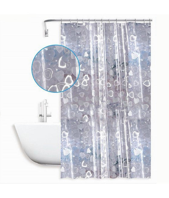 Cortina de ducha anticombada para baño de 180x200 cm con 12 ganchos para barra de barra