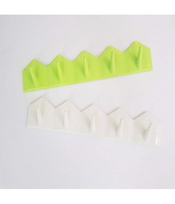 Barra 5 ganchos 2.0kg zig zag pegatinas Perchas de plástico Perchas Perchas Children Cocina