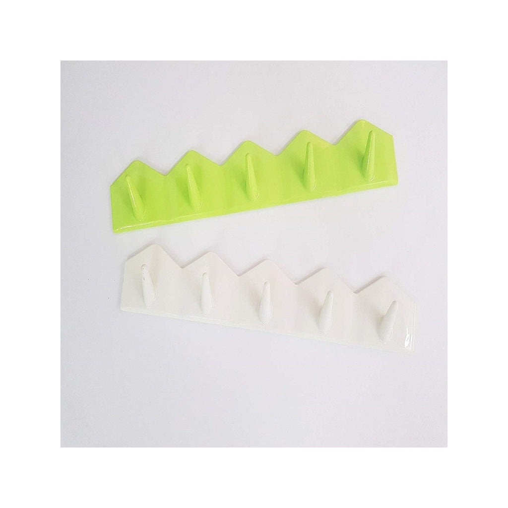 Barra 5 ganchos 2.0kg zig zag pegatinas Perchas de plástico Perchas Perchas Children Cocina